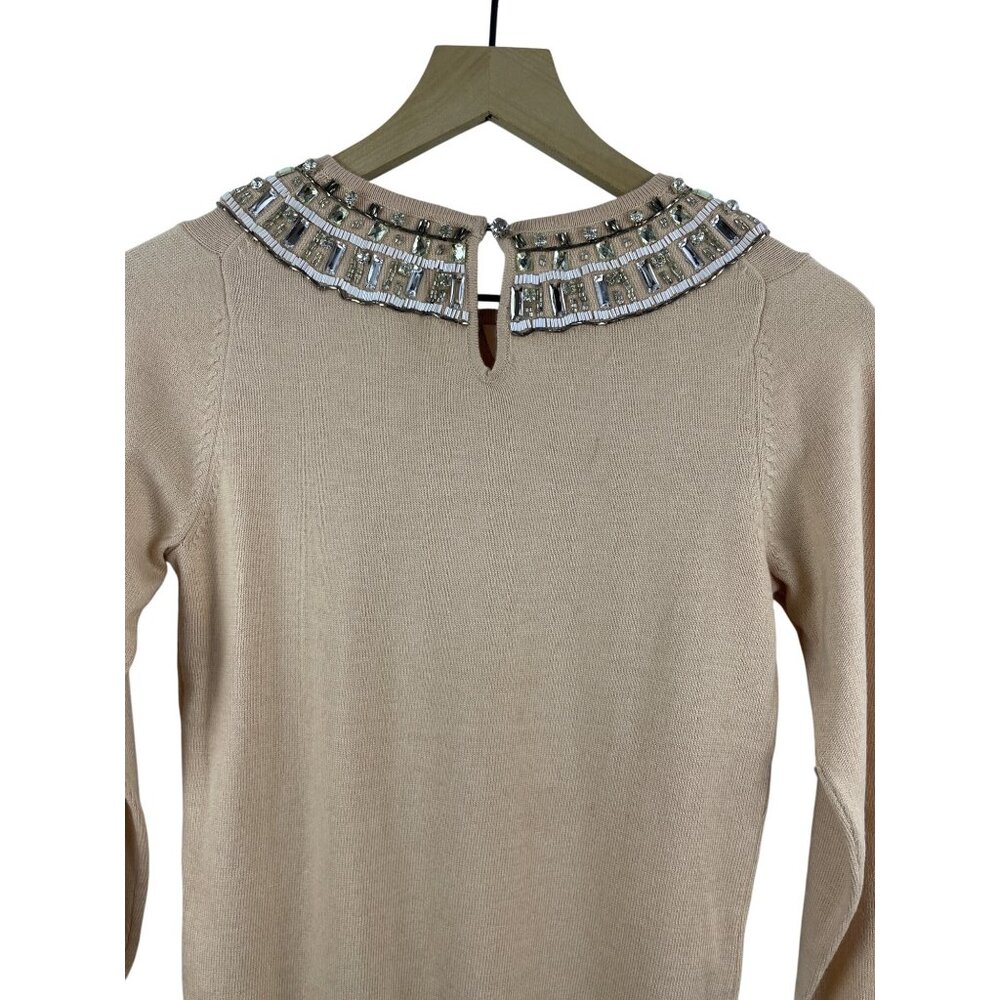 Boden Women's 4 Cashmere Blend Jeweled Neckline NWT Knit Bedazzled Glam Sweater - Picture 9 of 14